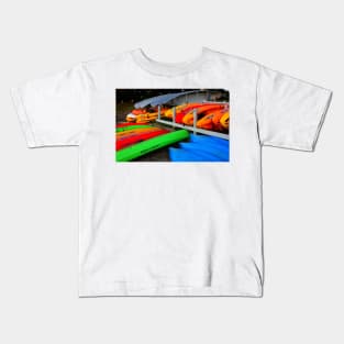 Colorful Kayaks. Shoreline Park, Mountain View, California 2009 Kids T-Shirt